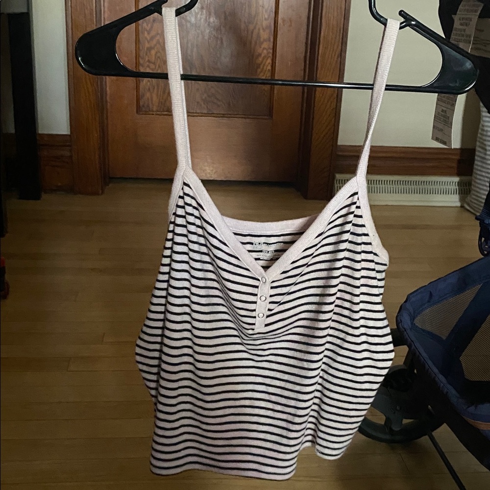 CCO No Boundaries Black and White Striped crop tank top